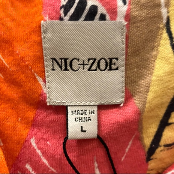 NIC + ZOE Feather Leaves Sleeveless Linen Blend MIDI Dress (Large) - Picture 8 of 9